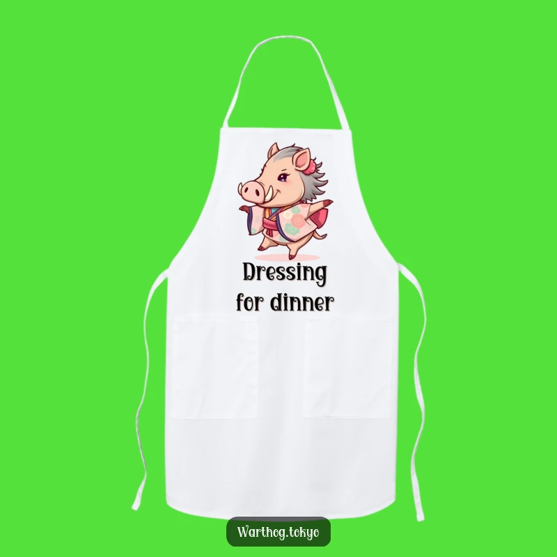 Funny Warthog Kimono Apron: Cook with Joyful Flair, Perfect Funny Gift