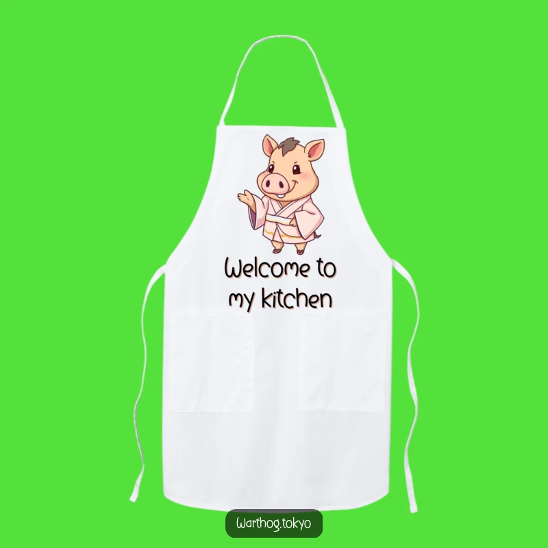Funny Warthog Kimono Apron: Cook with a Welcoming Smile