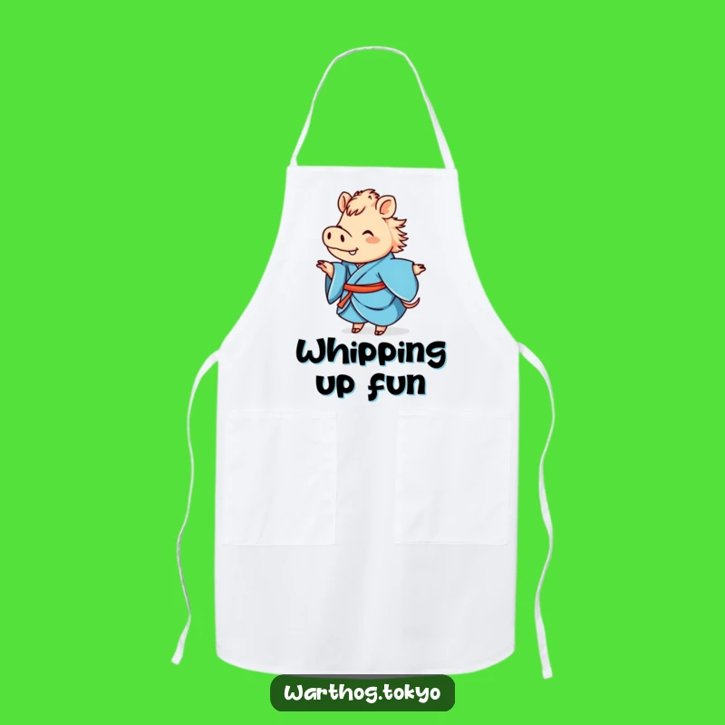 Funny Warthog Kimono Apron: Cook with Joy and Humor in This Cute Design
