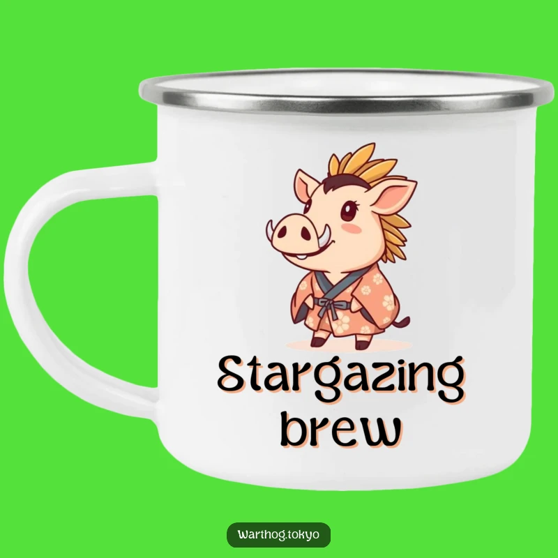 Funny Warthog Kimono Camping Mug: Gaze at Wonder Outdoors