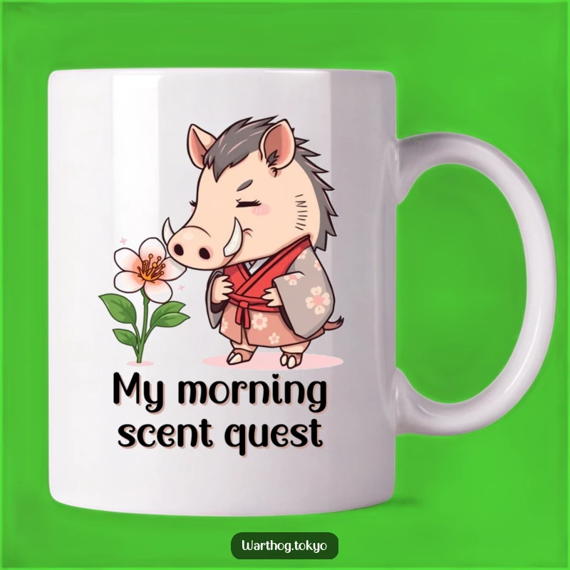 Funny Warthog Kimono Mug: A Whimsical Gift for Nature Lovers and Art Fans