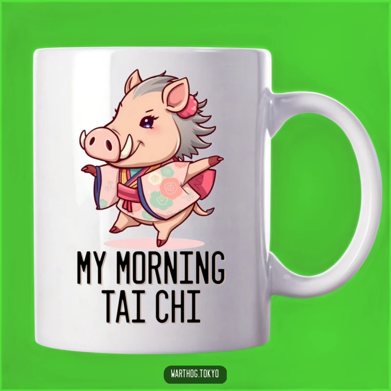 Funny Warthog Kimono Mug: Delightful Twirling Animal, Perfect Funny Gift