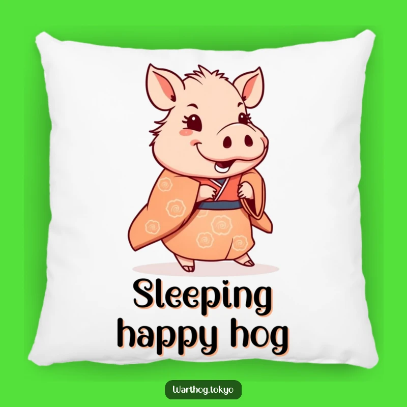 Funny Warthog Kimono Pillow: Cozy Comfort with a Happy Shuffle