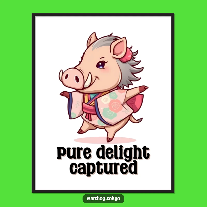 Funny Warthog Kimono Digital Art: Instant Joyful Decor, Unique Funny Gift