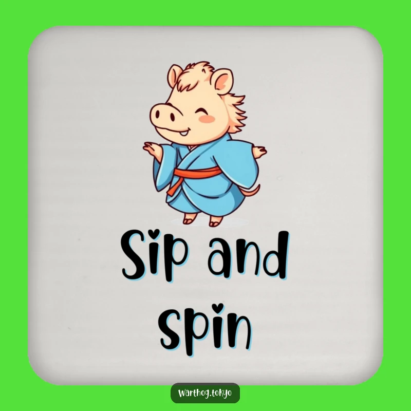 Funny Warthog Kimono Coasters: Protect Surfaces with Cute, Hilarious Art