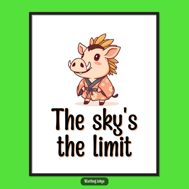 Funny Warthog Kimono Poster: Decorate with a Gaze of Wonder