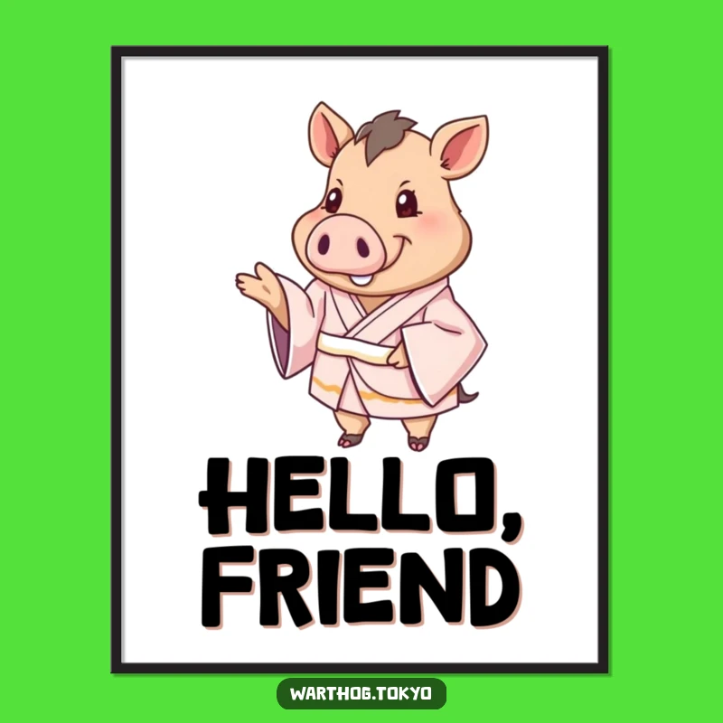 Funny Warthog Kimono Poster: Welcome Guests with Artistic Charm