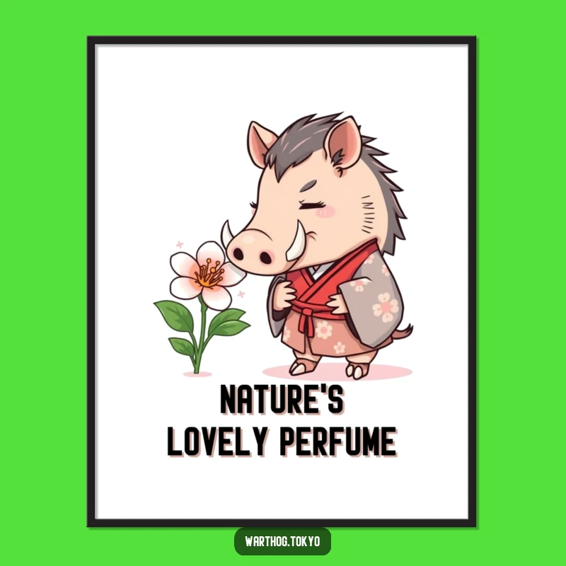 Funny Warthog Kimono Poster: Bring Gentle Charm to Your Walls