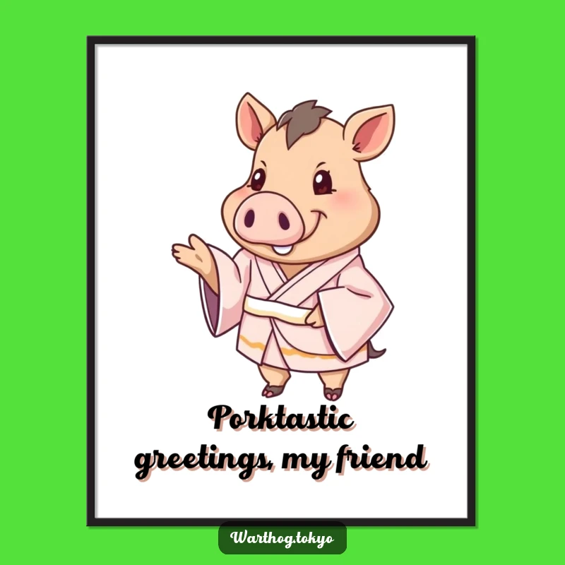 Free Printable Wall Art: Warthog's Kimono Welcome - Funny Downloadable Art
