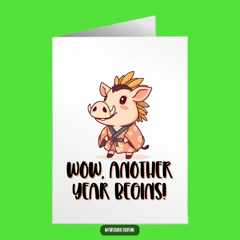Free Printable Birthday Card: Warthog's Wonder-Filled Wish - Funny Downloadable Gift