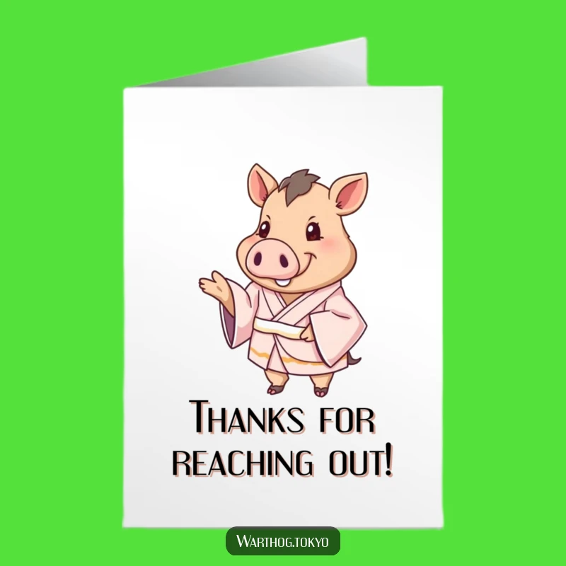 Free Printable Thank You Card: Warthog's Friendly Paw - Funny Downloadable Gift