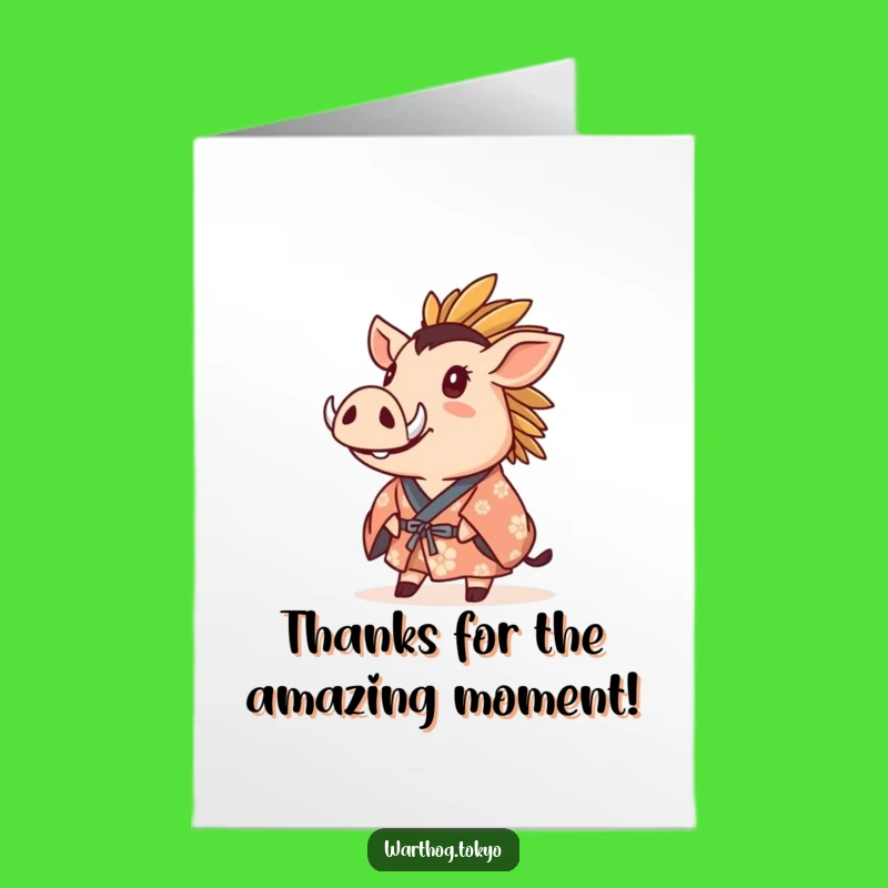 Free Printable Thank You Card: Warthog's Grateful Gaze - Funny Downloadable Gift