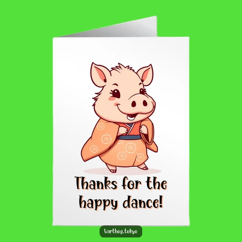 Free Printable Thank You Card: Warthog's Grateful Shuffle - Funny Downloadable Gift