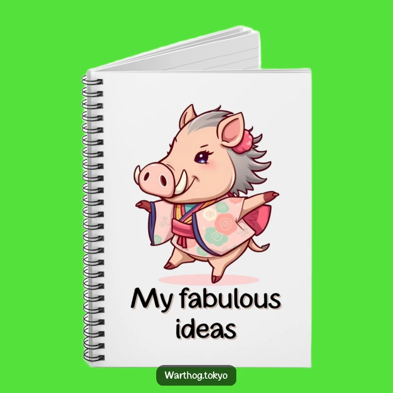 Funny Warthog Kimono Notebook: Jot Down Fun Ideas, Ideal Funny Gift