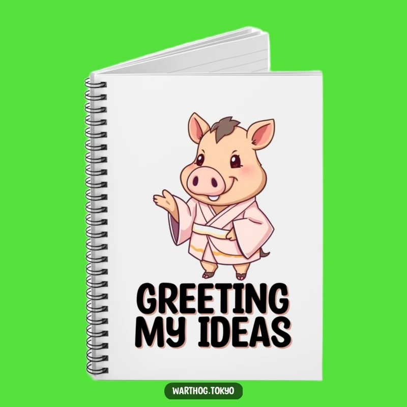 Funny Warthog Kimono Notebook: Jot Down Welcoming Thoughts