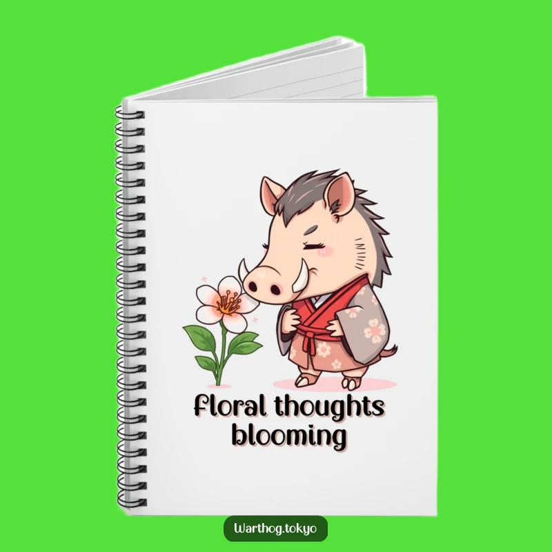 Funny Warthog Kimono Notebook: Jot Down Your Thoughts with Gentle Charm