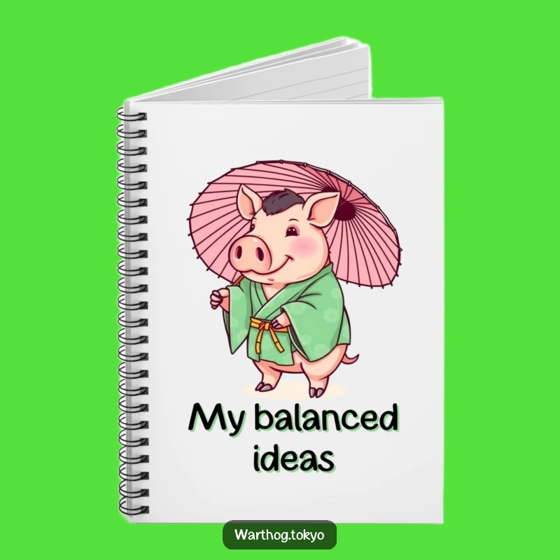 Funny Warthog Kimono Notebook: Jot Down Ideas with a Playful Warthog