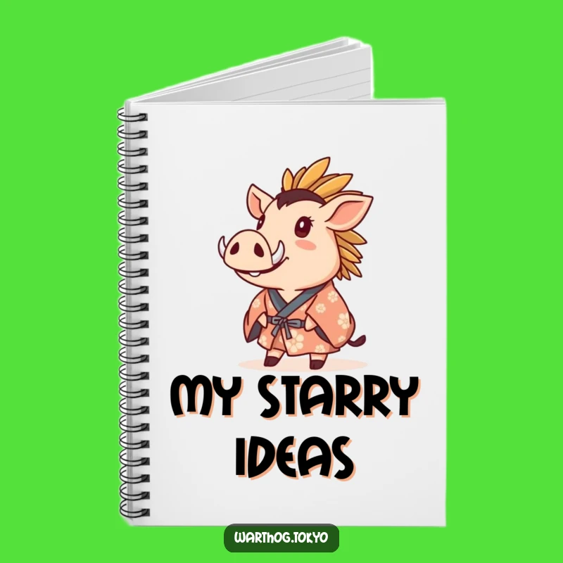 Funny Warthog Kimono Notebook: Jot Down Your Thoughts of Wonder