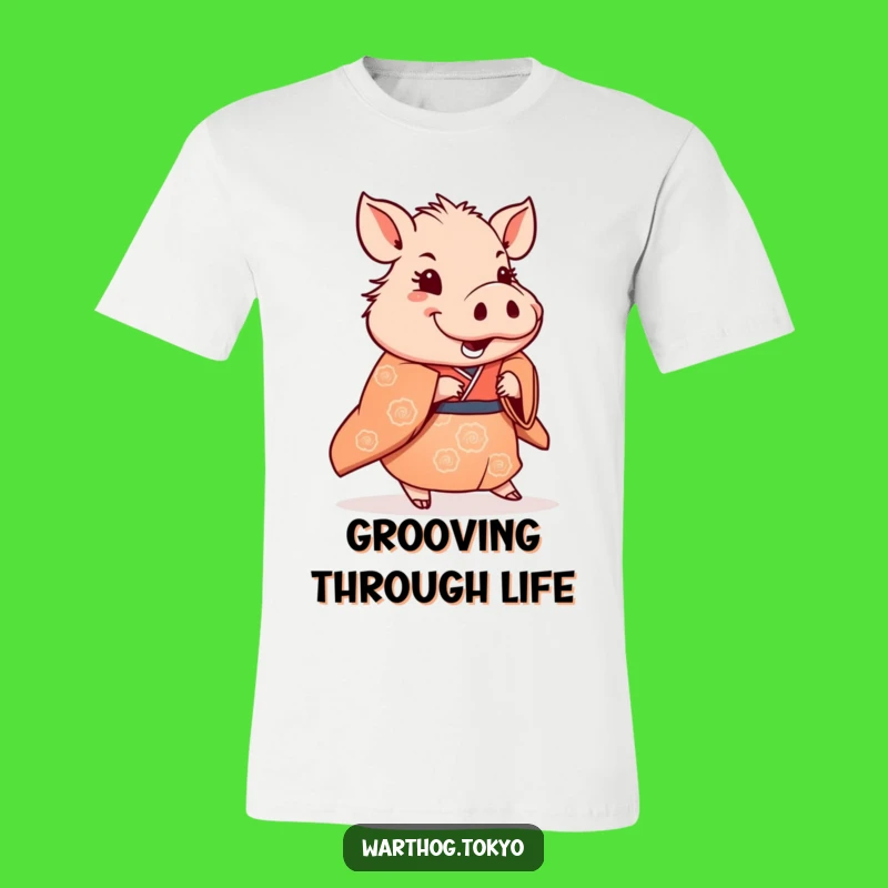 Funny Warthog Kimono Shuffle T-Shirt: Dance Your Way Through the Day