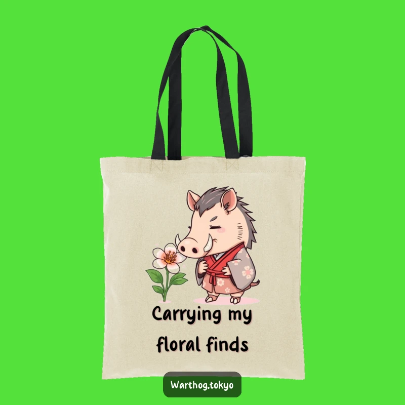 Funny Warthog Kimono Tote Bag: Carry Nature's Beauty with Style