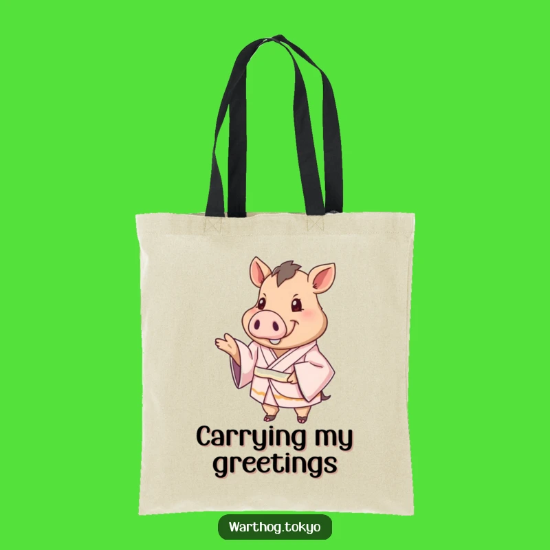 Funny Warthog Kimono Tote Bag: Carry Your Warm Welcome Everywhere
