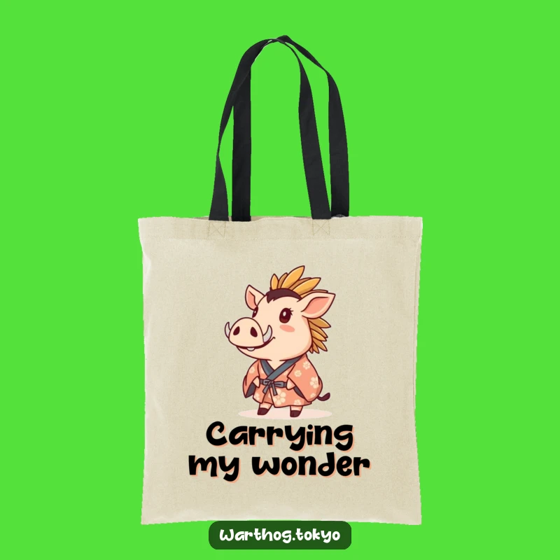 Funny Warthog Kimono Tote Bag: Carry Your Sense of Wonder