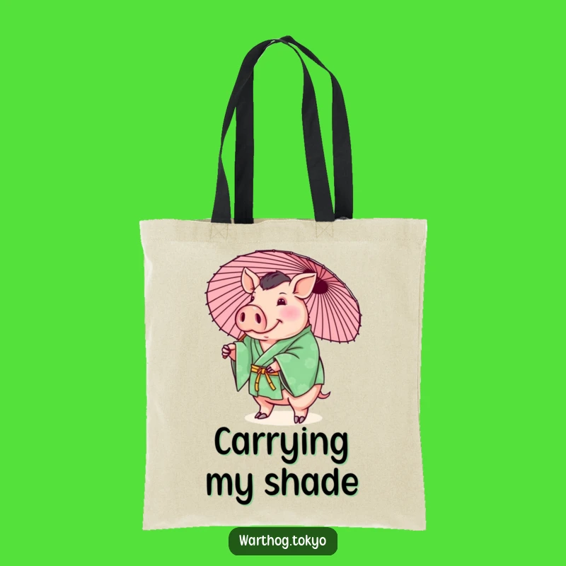 Funny Warthog Kimono Tote Bag: Carry Playfulness with This Green Warthog